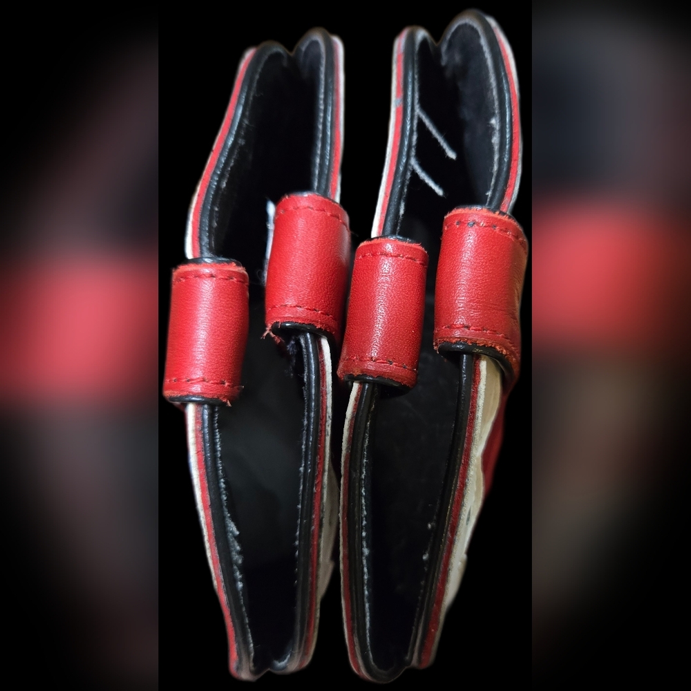 Vintage Tony Lama Black Red White Blue Flower Western Leather Boots Size 7 - Picture 9 of 16